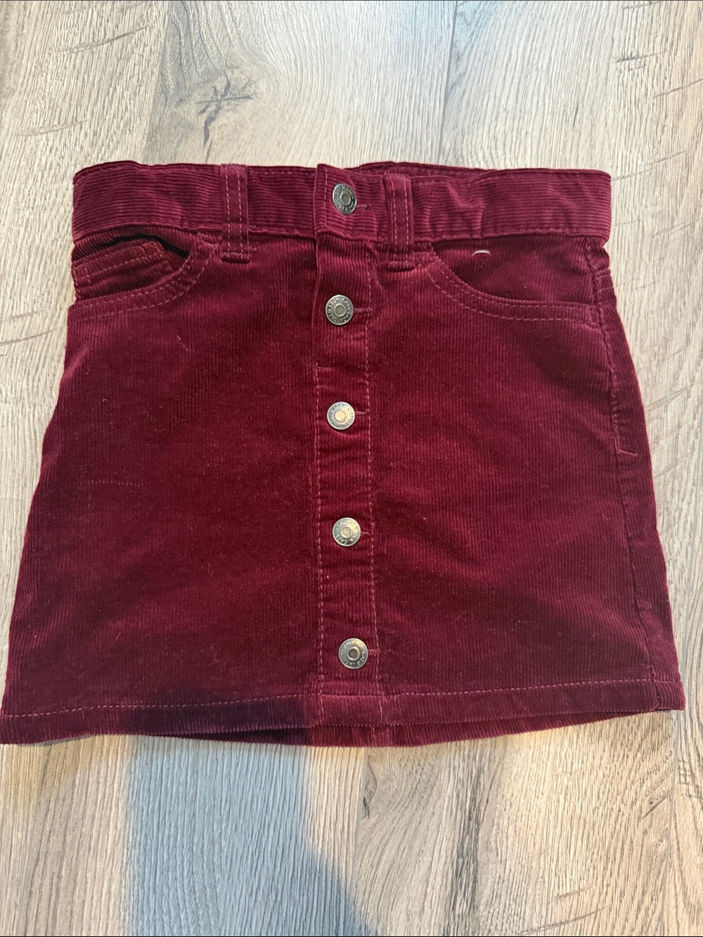Cat & Jack Burgundy Corduroy Button-Front Skirt